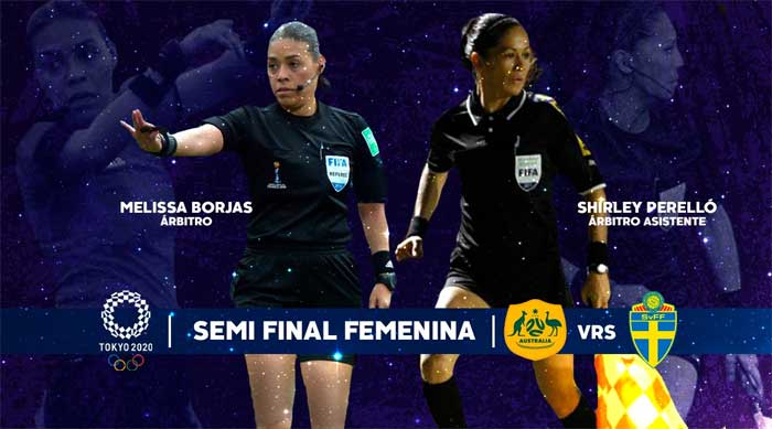 Melissa Borjas y Shirley Perelló en la quinteta arbitral para las semifinales del fútbol femenino en Tokio