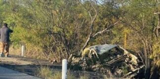 Un muerto y cuatro migrantes heridos deja accidente vial en Nuevo León