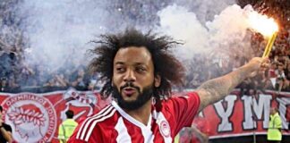 Más de 20 mil hinchas del Olympiacos dan una cálida bienvenida a Marcelo