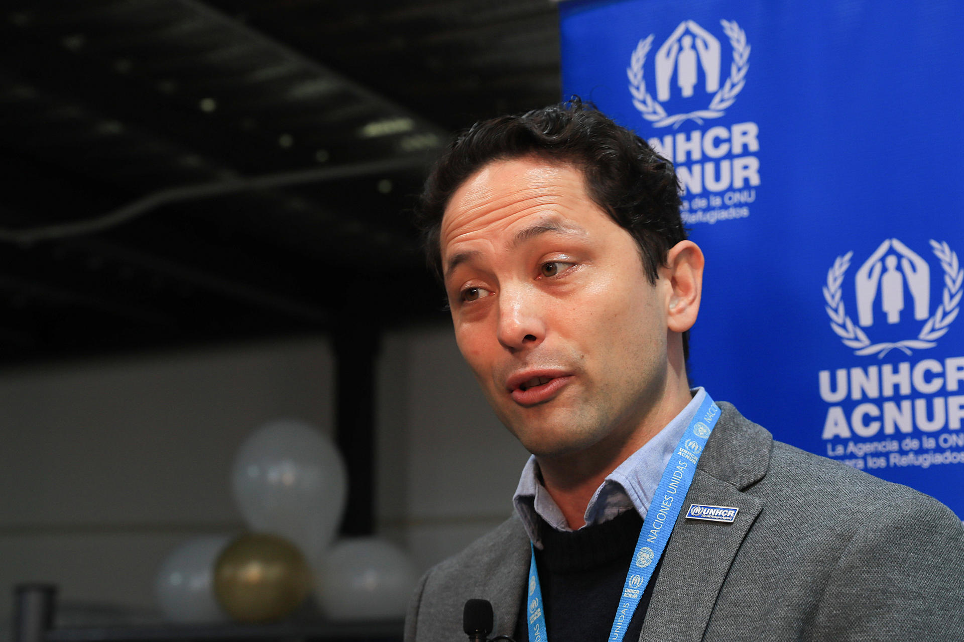 El jefe de la Oficina del Alto Comisionado de las Naciones Unidas para los Refugiados (Acnur), James Yong habla durante una entrevista con EFE el 23 de febrero de 2023 en la fronteriza Ciudad Juárez, Chihuahua (México). EFE/Luis Torres.
