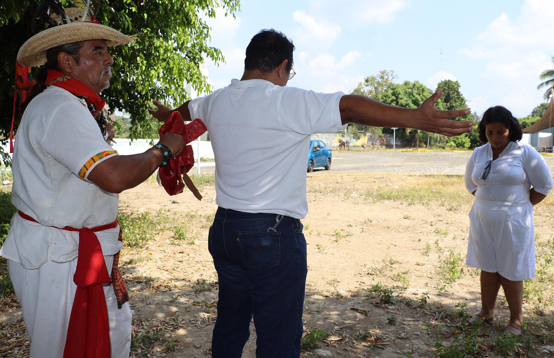 Indígena realizan hoy un ritual para intentar detener la ola de violencia, en el municipio de Tapachula en Chiapas (México). EFE/Juan Manuel Blanco
