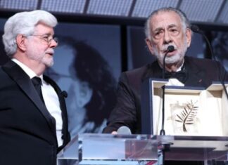 George Lucas recibe la Palma de Oro de Honor de Cannes de manos de su amigo Coppola