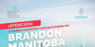 Honduras anuncia consulado móvil en Brandon, Canadá