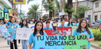 Comayagua cierra el mes contra la trata de personas con marcha masiva en Siguatepeque