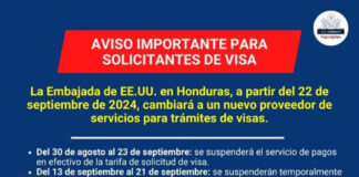 Pagos para visa de EEUU suspendidos por cambio de proveedor de visa
