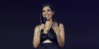 La actriz América Ferrera llama a humanizar la migración en visita a albergue en México