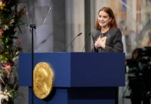 La hija de Maria Corina Machado recibe en su nombre el Nobel de la Paz en Oslo